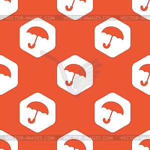 Orange hexagon umbrella pattern - vector image