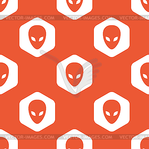 Orange hexagon alien pattern - vector EPS clipart