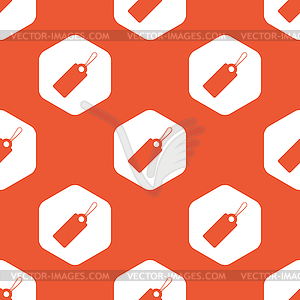Оранжевый шестиугольник шаблон Строка Тег - векторизованное изображение клипарта