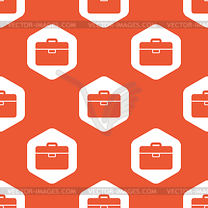 Orange hexagon briefcase pattern - vector clipart