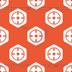 Orange hexagon target pattern - vector clipart
