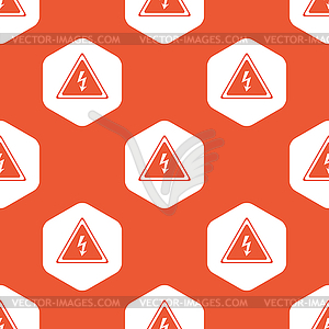 Оранжевый шестиугольник высокого напряжения шаблон - рисунок в векторном формате