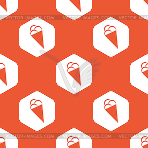 Orange hexagon ice cream pattern - vector clipart