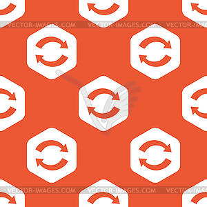 Orange hexagon exchange pattern - vector clipart