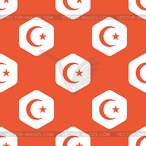 Orange hexagon Turkey symbol pattern - vector EPS clipart