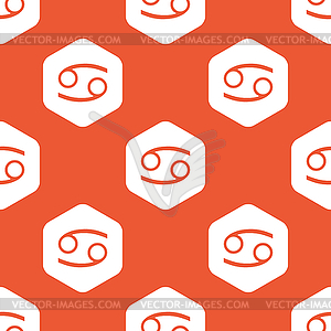 Orange hexagon Cancer pattern - vector image