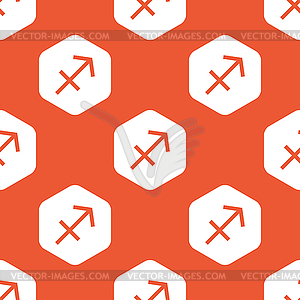 Orange hexagon Sagittarius pattern - royalty-free vector image