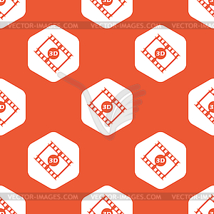 Orange hexagon 3D movie pattern - vector clipart
