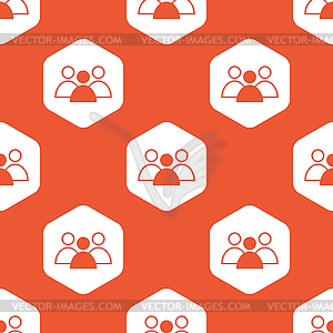 Orange hexagon group leader pattern - vector EPS clipart