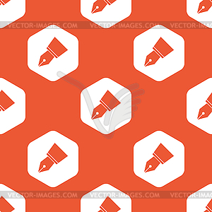 Orange ink pen nib pattern - stock vector clipart