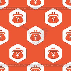 Orange hexagon yen purse pattern - vector EPS clipart