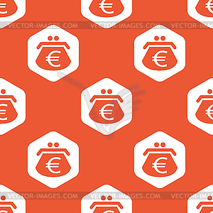 Orange hexagon euro purse pattern - vector clipart
