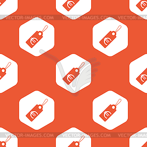 Orange hexagon euro price pattern - royalty-free vector image