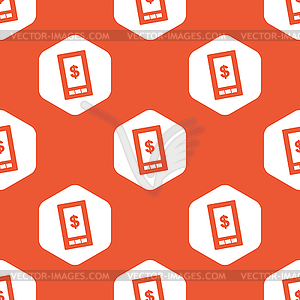 Orange hexagon dollar screen pattern - vector clip art