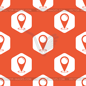 Orange hexagon area pointer pattern - vector clipart