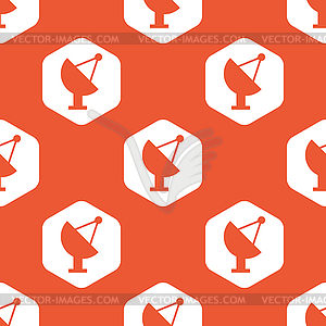 Orange hexagon satellite dish pattern - color vector clipart