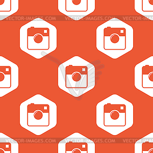 Оранжевый шестиугольник квадратный узор камеры - изображение векторного клипарта