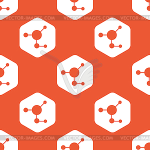 Orange hexagon molecule pattern - vector image