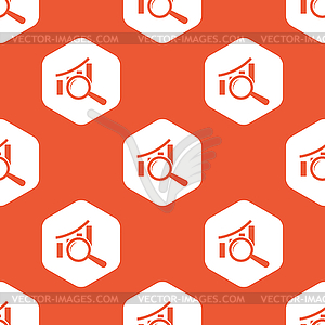 Orange hexagon graphic examination pattern - vector image