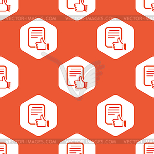 Orange hexagon good document pattern - vector clip art