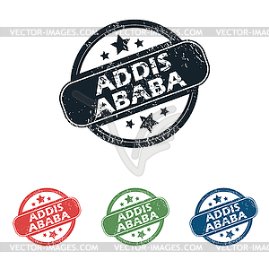 Round Addis Ababa stamp set - vector clip art