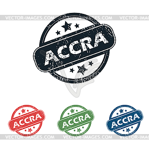 Round Accra city stamp set - vector image