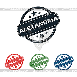 Round Alexandria city stamp set - vector image