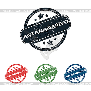 Round Antananarivo city stamp set - vector image