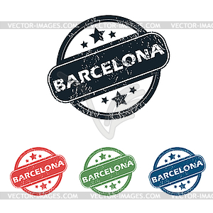 Round Barcelona city stamp set - vector EPS clipart