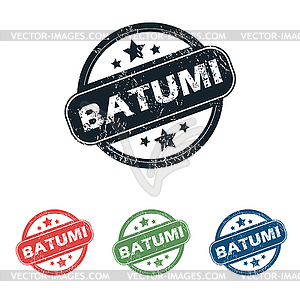 Round Batumi city stamp set - vector clipart
