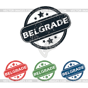 Round Belgrade city stamp set - stock vector clipart