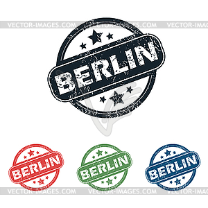 Round Berlin city stamp set - vector image