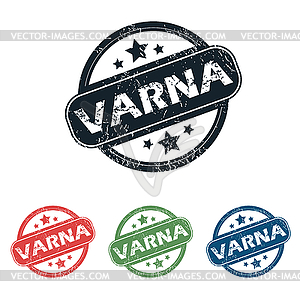 Round Varna city stamp set - vector clipart