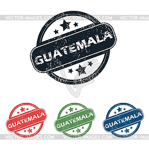 Round Guatemala city stamp set - vector clip art