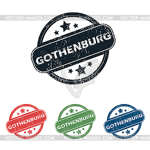 Round Gothenburg city stamp set - vector clipart
