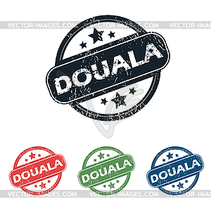 Round Douala city stamp set - royalty-free vector clipart