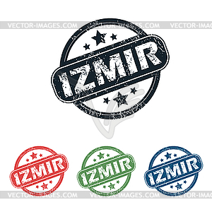 Round Izmir city stamp set - vector clipart