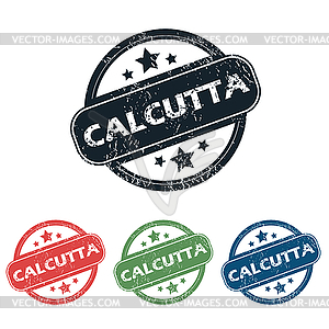 Round Calcutta city stamp set - vector clip art