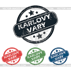 Round Karlovy Vary stamp set - vector image