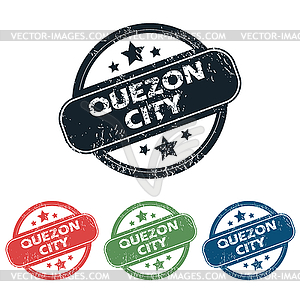 Round Quezon City stamp set - vector image