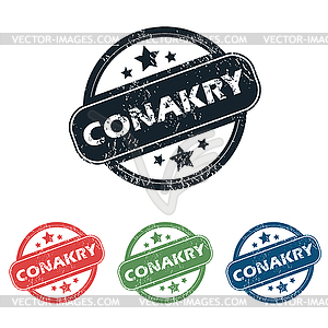 Round Conakry city stamp set - vector image