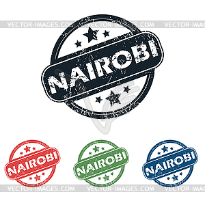 Round Nairobi city stamp set - vector clip art