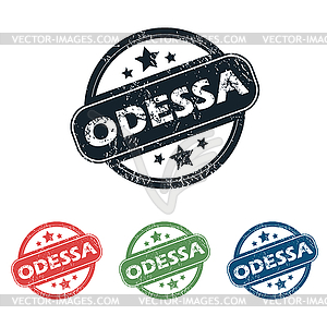 Round Odessa city stamp set - vector image