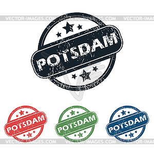 Round Potsdam city stamp set - vector image