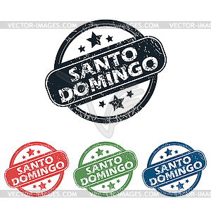 Round Santo Domingo stamp set - vector clip art