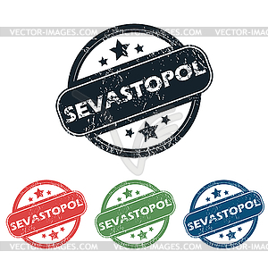 Круглый Севастополь штамп набор - изображение в векторе