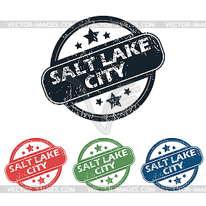 Salt Lake City stamp set - vector image