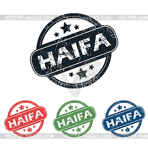 Round Haifa city stamp set - vector EPS clipart
