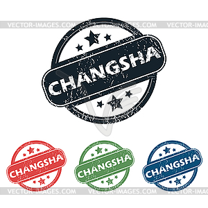 Round Changsha city stamp set - vector image