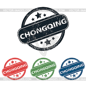 Round Chongqing city stamp set - vector EPS clipart